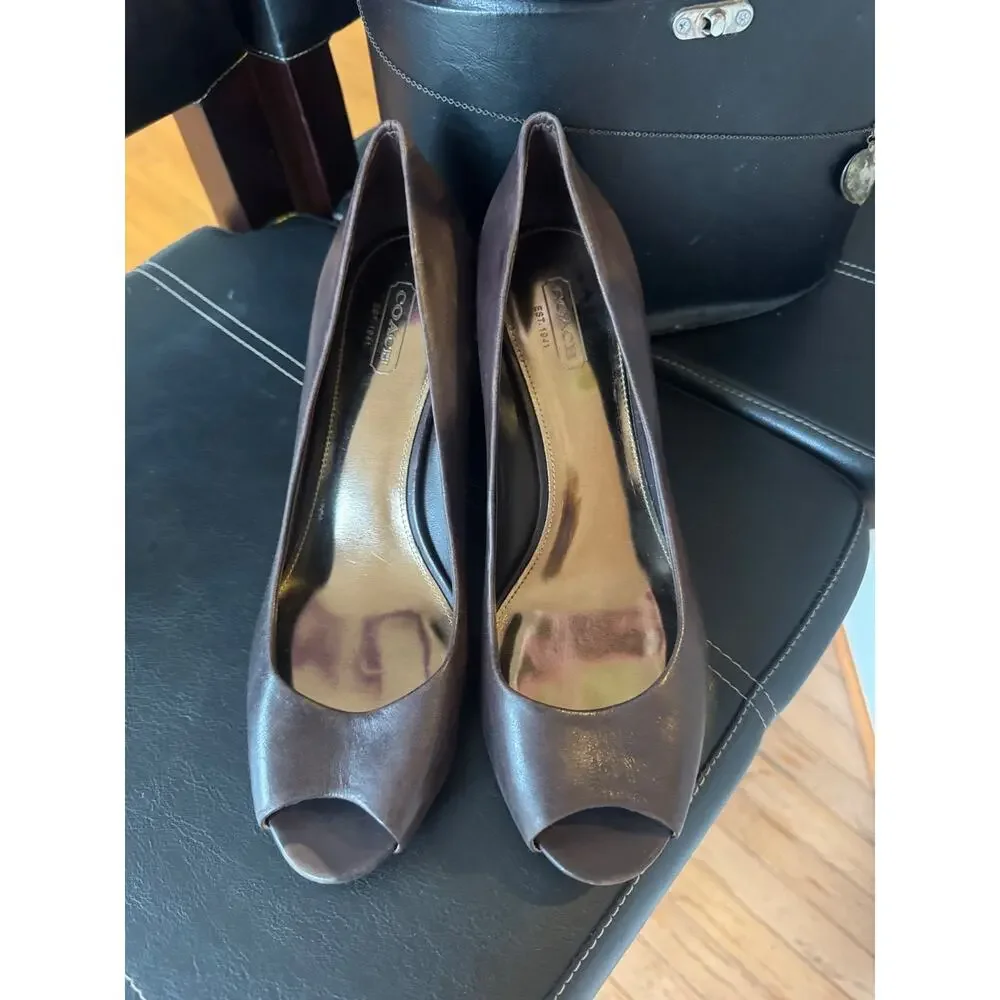 Coach Kellen Women's Open Toe Wedge Shoes Size 8B (700
